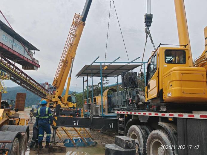 厄瓜多尔分公司完成米拉多铜矿废石输送系统延长安装任务 厄瓜多尔分公司完成米拉多铜矿废石输送系统延长安装任务